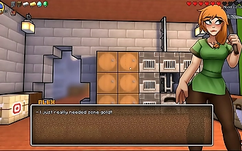 HornyCraft Parody Hentai Game PornPlay Ep17: Fiery, Luscious Alex Gets Gangbanged in a Nether World
