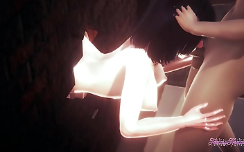 Hinata s Hentai Threesome: Blowjob Wall Fucking and Japanese Porn