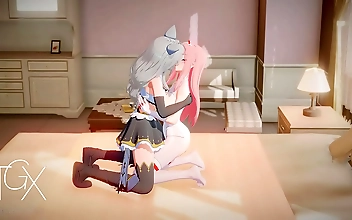 JAV Hentai Heaven: Zero Twos Futanari Yuri Lesbian Adventure