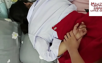 Thai Beauty in Red Uniform Seduces Her Lover in Steamy Sex Session