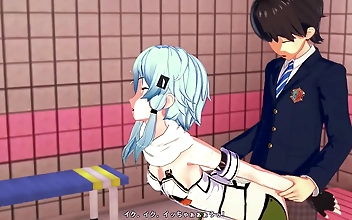 Sinon's Luscious Sucking and Rough Ramming in SAO 3D Hentai!