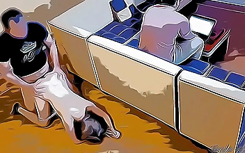 JAV Hentai Hot Wife Cheats on Her Husband with NTR on His Laptop!