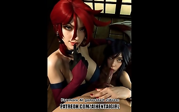 Unleash Your Inner Slut with Miss Fortune and Ahri s Luscious Cosplay in Uncensored Hentai Adventure! AI-Generated for Your Pleasure