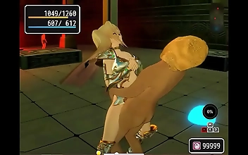 Drool Over This Luscious Blonde's Hot Threesome with Men and Goblin in 'Pricia Defense 3D Hentai Game Video'