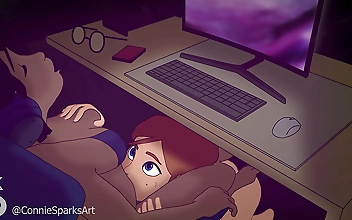 Futa Under the Desk Deepthroat: A Forbidden Fantasy Come to Life