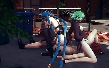 Jinx s Lustful Threesome and Intense Jerk Off Session in Japanese Asian Manga Anime Film Game Porn