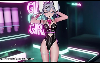 JAV Voyeurism: Peek into Hatsune Miku s Bedroom as Ibuki Flaunts Her Sexy Dance Moves with Rabbit Hole Short Hair in R-18 3D Vocaloid MMD Action!