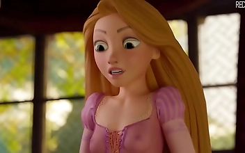 Japanese Compilation: Enticing Rapunzel Sucks Cocks for First Time in Anime