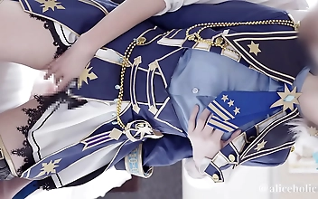 Japanese Idol Game Cosplaying Sluts in Stage Costume Creampies Compilation Hentai Video