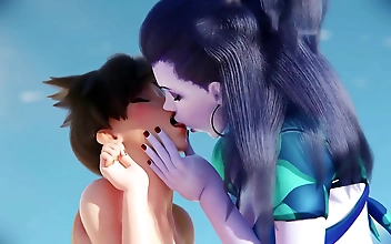 JAV Slut Gets Pounded on the Beach: Widowmaker s Sexy Traces Lead to a Steamy Fuck Session