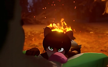 Furry Hottie Blows a Monster Cock Wet and Wild Anal Fun