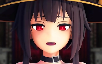 JAV Megumin from Konosuba Strips Down in Helltaker Dance MMD - Sultry Luscious Enchantress Leaves Nothing to Imagination!