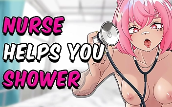 Shower Surprise: ASMR Nurse Cleans Your Cock While You Relax