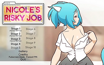 JAV Hottie Nicole Risky Teases with a Massive Dildo in Ep3 Hentai Game Play