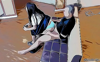 Luscious Enchantress Gaming while Sitting on Your Lap: Cartoon Hentai s Ultimate Pleasure