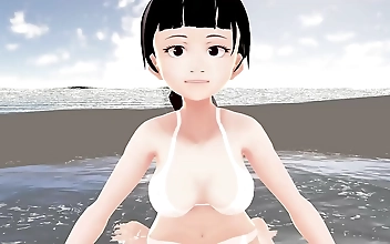 Meet Luscious Honda Cocoa a Flawless Anime Enchantress in White Bikini