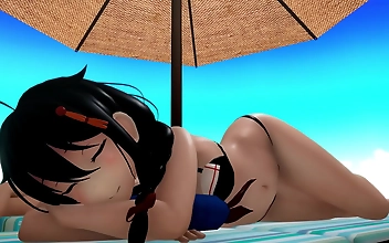 Oh, my! Shigure from Kantai Collection is pure sex on legs! Her luscious curves and alluring smile make me weak in the knees. She's not just a pretty face—this enchantress knows how to tease and please, leaving you begging for more. Watch as she seduces y