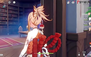 Welcome to the ultimate JAV experience! Yoimiya, the enchantress of Genshin Impact, will take you on a ride like no other. With her luscious curves and alluring gaze, shell make you forget all about the world outside. As you enter the video,youll feel lik