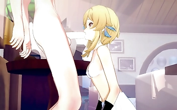 Get ready to unleash your inner beast as you watch the luscious Japanese MILF, Lumine, getting banged by Razor in Genshin Impact Hentai. With her enchanting eyes, alluring smile, and insatiable desire, she'll make you melt like butter in her seductive han