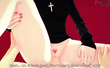 JAV sensation Parasoul takes on Skullgirls in a luscious love hotel fuckfest