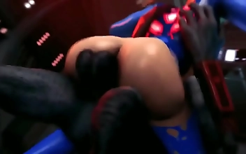 JAV Hottie Samus Aran Takes on a Monster-Sized Goblin Cock