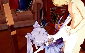 Japanese Schoolgirl Ganyu gets Fucked in Genshin Impact Hentai Game - Aether Hentai Anime Porn