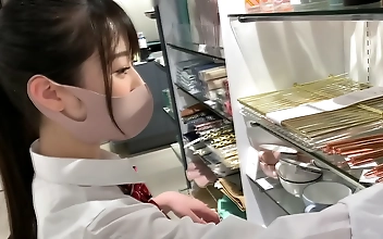 Japanese honor student JK s porn debut! She has luscious tits and slutty ass squirting all over the place during her hot handjob