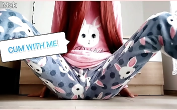 Get Wet with this Luscious Teen's Shaved Pussy Cumming Fest in her Cutest Pajamas!