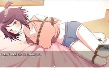 BDSM HENTAI Game Episode 2: Lesbian Roommates Tied up with Tape, Tickle and Tease Each Other!