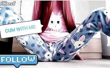 Japanese Skinny Teen with Shaved Pussy Goes Wild with Cum