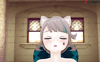 Genshin Impact: The Sultry Lynettes Steamy Sex and Blowjob Adventure, MILF-Style!